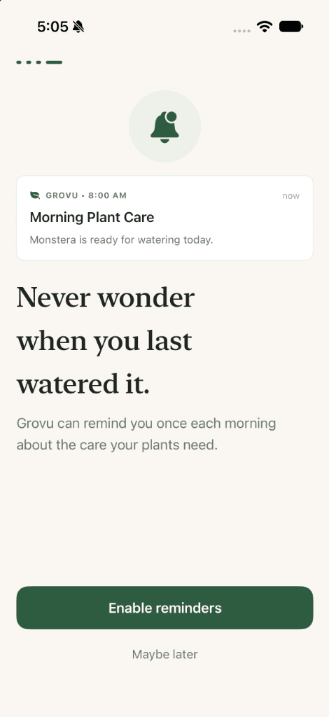 Grovu Morning Care Notification